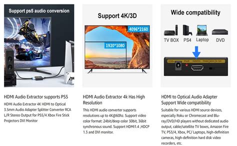 Ozvavzk 4K HDMI Audio Extractor Converter - HDMI to SPDIF (Optical ...