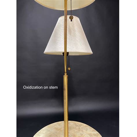 Capiz Floor Lamp Vintage 1960s with Brass Swag Legs