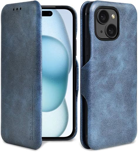 PULOKA for iPhone 15 - Sleek Flip Case - Premium Vegan Leather Phone ...