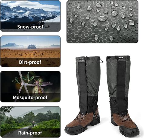 Buy RUPUMPACK Leg Gaiters Waterproof Adjustable Snow Boot Gators for ...