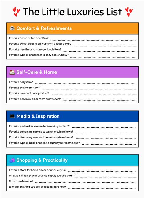 My Favorite Things Template - 10 Free PDF Printables | Printablee