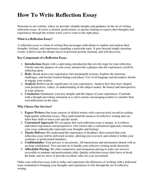 Image result for Reflection Essay Question Format