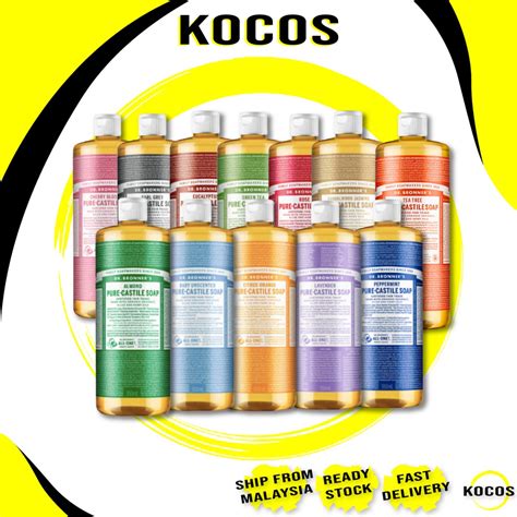 Dr. Bronner's Pure Castille Soap No Pump 950ml 12 Types (Lavender, Baby ...