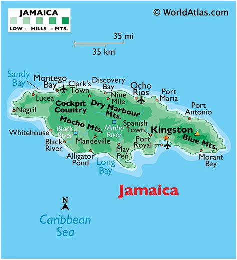 Jamaican Map With Parishes
