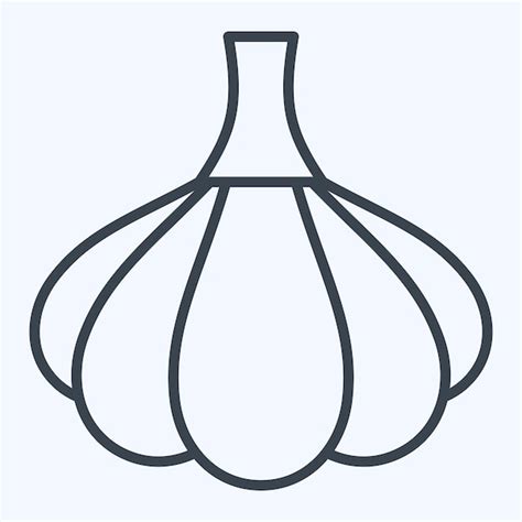 Icon garlic related to spice symbol line style simple illustration ...