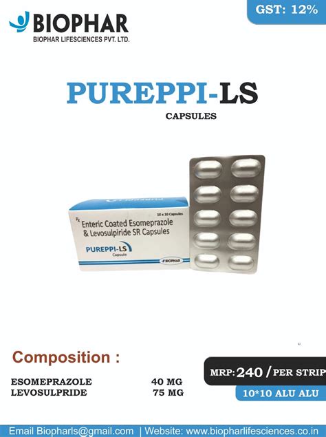 Esomeprazole 40mg and Levosulpride 75mg Capsules