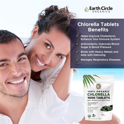 Buy Earth Circle Organics Premium Chlorella - 1000 Tablets | USDA ...