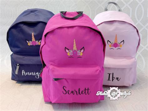 Personalised Kids Backpack Any Name Unicorn Girls Boys Back - Etsy UK