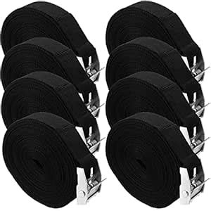 SOUJAP 16 PCS Lashing Straps with Buckles, Cam Buckle Kayaks Tie Down ...