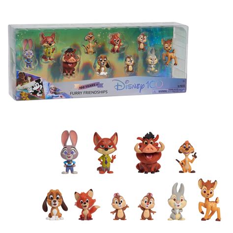 Disney 100 Years of Furry Friendships Mini Action Figures, Limited ...