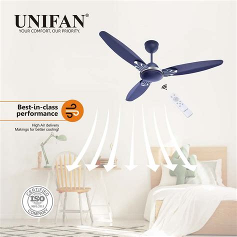 Hambler Aura Elegant with RF 1200mm BLDC Ceiling Fan (Blue) | HAMBLER