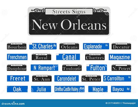 New Orleans Streets Signs stock illustration. Illustration of quarter ...