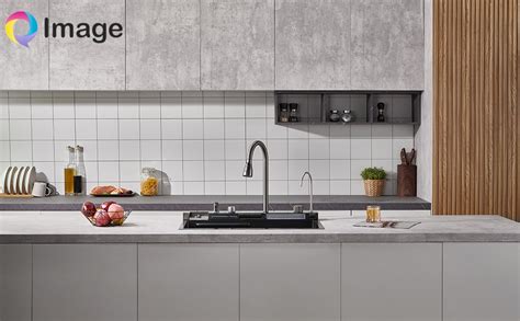 QImage SS Digital Integrated Polished Multifunction Sink, Waterfall ...