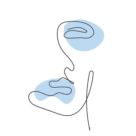 Abstract Faces One Line Drawing Prints Set. Creative Contemporary Abstract Line Drawing. Modern ...