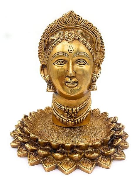 Buy South Indian Arts Brass Lakshmi Face Laxmi Head Maha Lakshmi Mukut ...