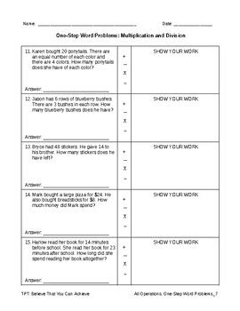 Image result for One Step Equations Multiply Word Problems