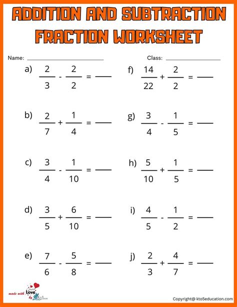 Image result for 5th Grade Adding Fractions Worksheet