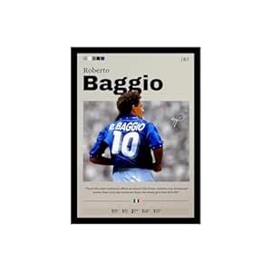 BLINKART Roberto Baggio Football | 30x20 cm (12x8 In) Framed Wall Art ...