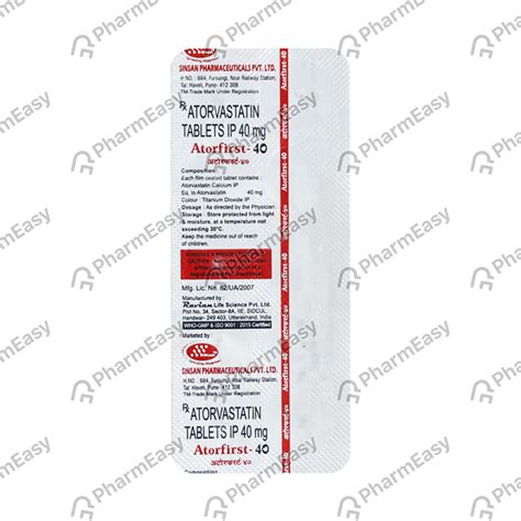 Atorfirst 40 MG Tablet (10): Uses, Side Effects, Price & Dosage | PharmEasy