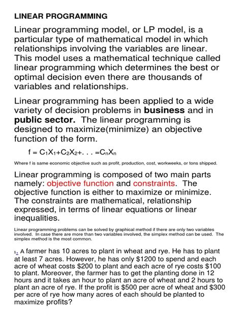 Linear Optimization Problems 的图像结果