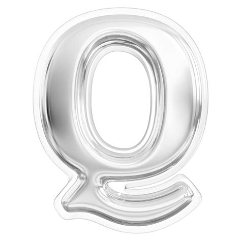 Silver letter Q font 3d render 36306716 PNG
