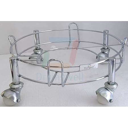 HAZEL Gas Cylinder Stainless Steel Trolley with Rollers (Silver, 1 Pc ...