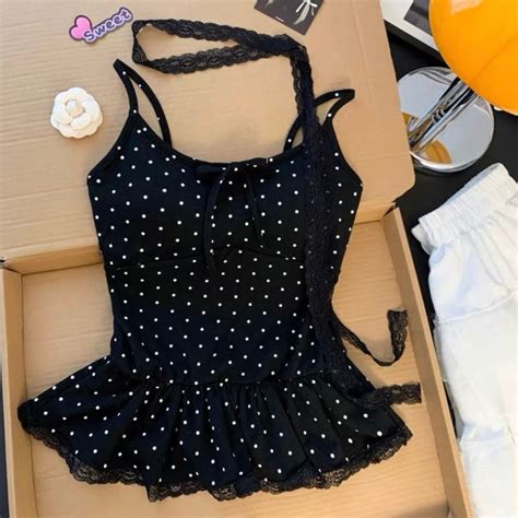 Petite Polka Dot Built-In Bra Top – Twirl Around World