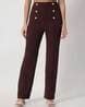 Buy Wine Trousers & Pants for Women by ORCHID BLUES Online | Ajio.com