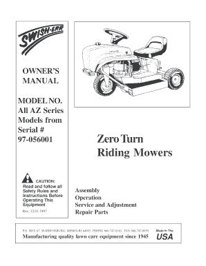 Fillable Online lawnmower-manuals Zero Turn Riding Mowers - Lawn Mower ...