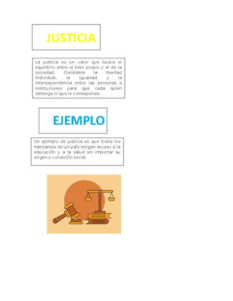 LOS Valores E Imagen - JUSTICIA La justicia es un valor que busca el ...