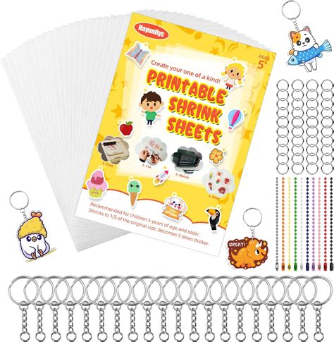 Amazon.com: 15 Pcs Printable Shrinky Dink Sheets, Safe Printable Shrink ...