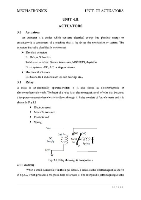 Mechatronics 2023: Actuators Lecture Notes Part 1 - Studocu