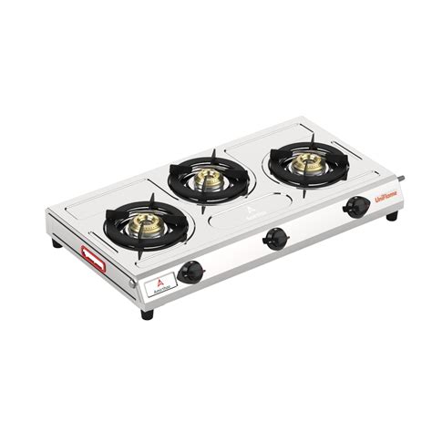 Amirthaa Uniflame 3 burner Stainless Steel Gas Stove – ekitchen.in