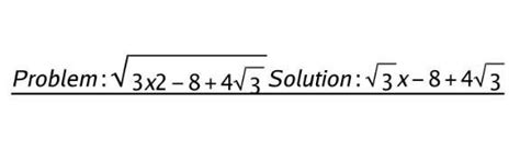 [tex] \sqrt{3x { }^{2} } \: - 8 + 4 \sqrt{3 ...
