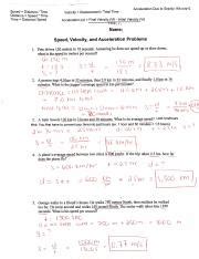 Image result for Acceleration and Distance Problems Answer Key