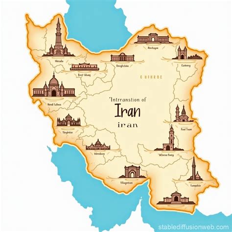 Historical Landmarks Map of Iran | Stable Diffusion Online