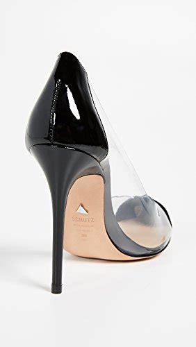 Buy SCHUTZ Women's Cendi Pointed Toe Clear Pump Heels, Black, 5 at ...