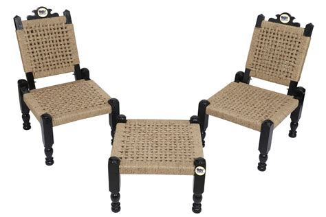 THE ROYAL CRAFTS Traditional handicrafts Set of Jute Rope Folding Chair ...