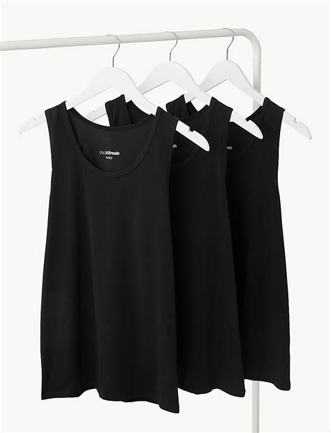 Buy 3pk Cool & Fresh™ Sleeveless Vests at Marks & Spencer