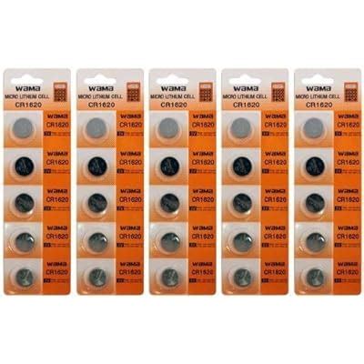Buy 25 x Powertron Lithium Battery CR1620 1620 Button Cells, Pack of 5 ...