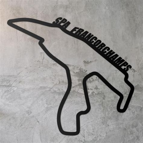 Spa-Francorchamps Race Track Black Steel Wall Art - 46cm | Black ...