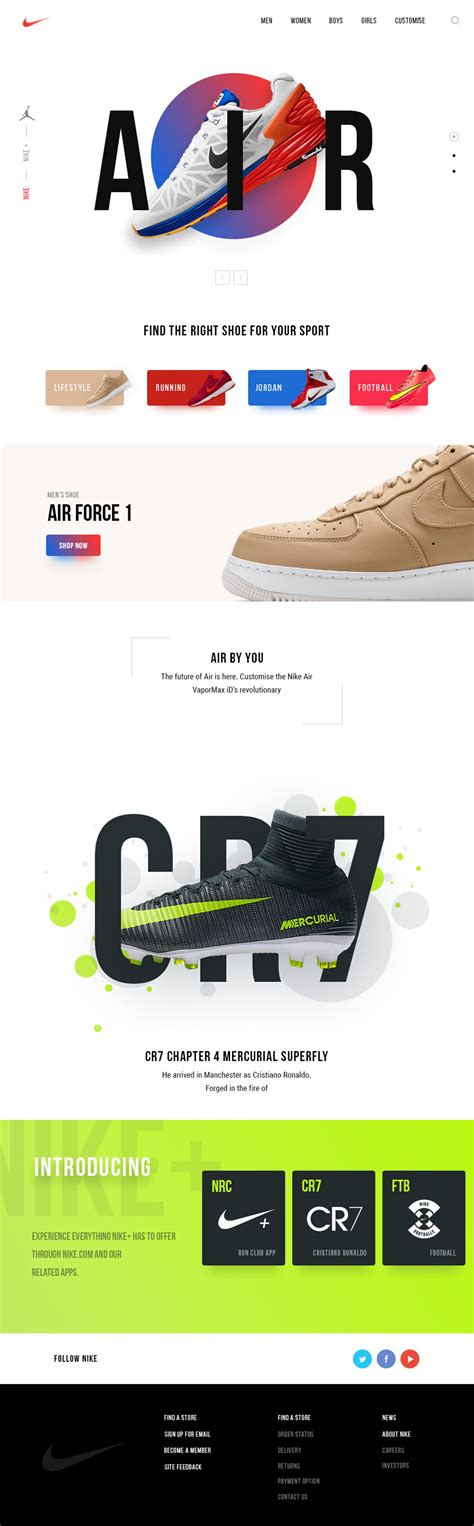 Nike运动鞋网页排版设计欣赏 - - 大美工dameigong.cn