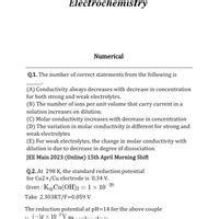 Electrochemistry JEE Main Previous Year Questions (2021-2026) - Chemistry