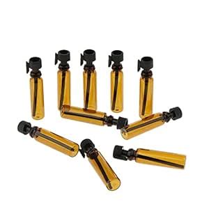 STYLEHEAVEN 50Pcs/Set Mini Amber Glass Essential Oils Bottles Vials ...
