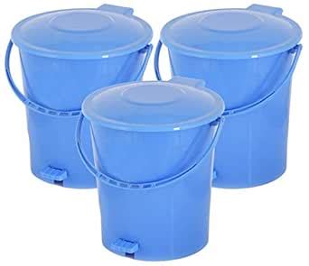 Kuber Industries 3 Pieces Plastic Dustbin Garbage Bin with Handle, 10 ...