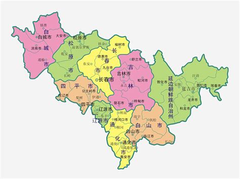 吉林省各市区地图(可改变颜色)_word文档在线阅读与下载_无忧文档