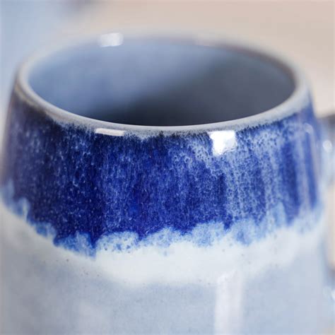 Ocean Ombre Blue Ceramic Coffee Mug Set Of 4 230ml Online - Premium ...