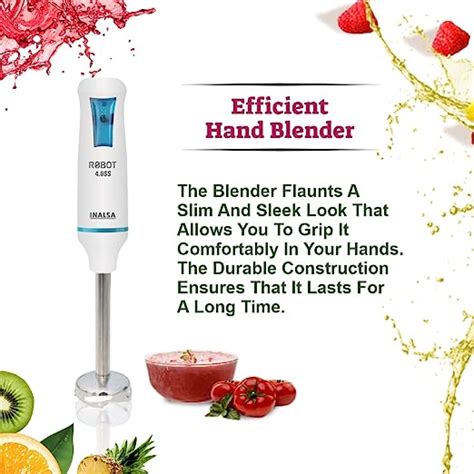 Inalsa Robot 4.0 SS Hand Blender, 400W (White and Blue) – BrandGodam2022