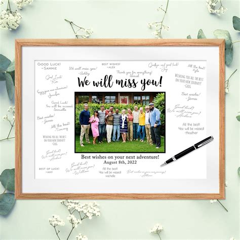 Office Keepsake Custom Signature Photo Frame Retirement & Farewell Gift for Coworker, Boss ...