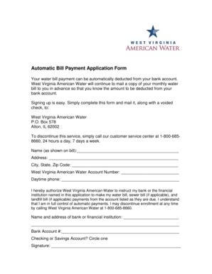 Fillable Online Your water bill payment can be automatically deducted ...